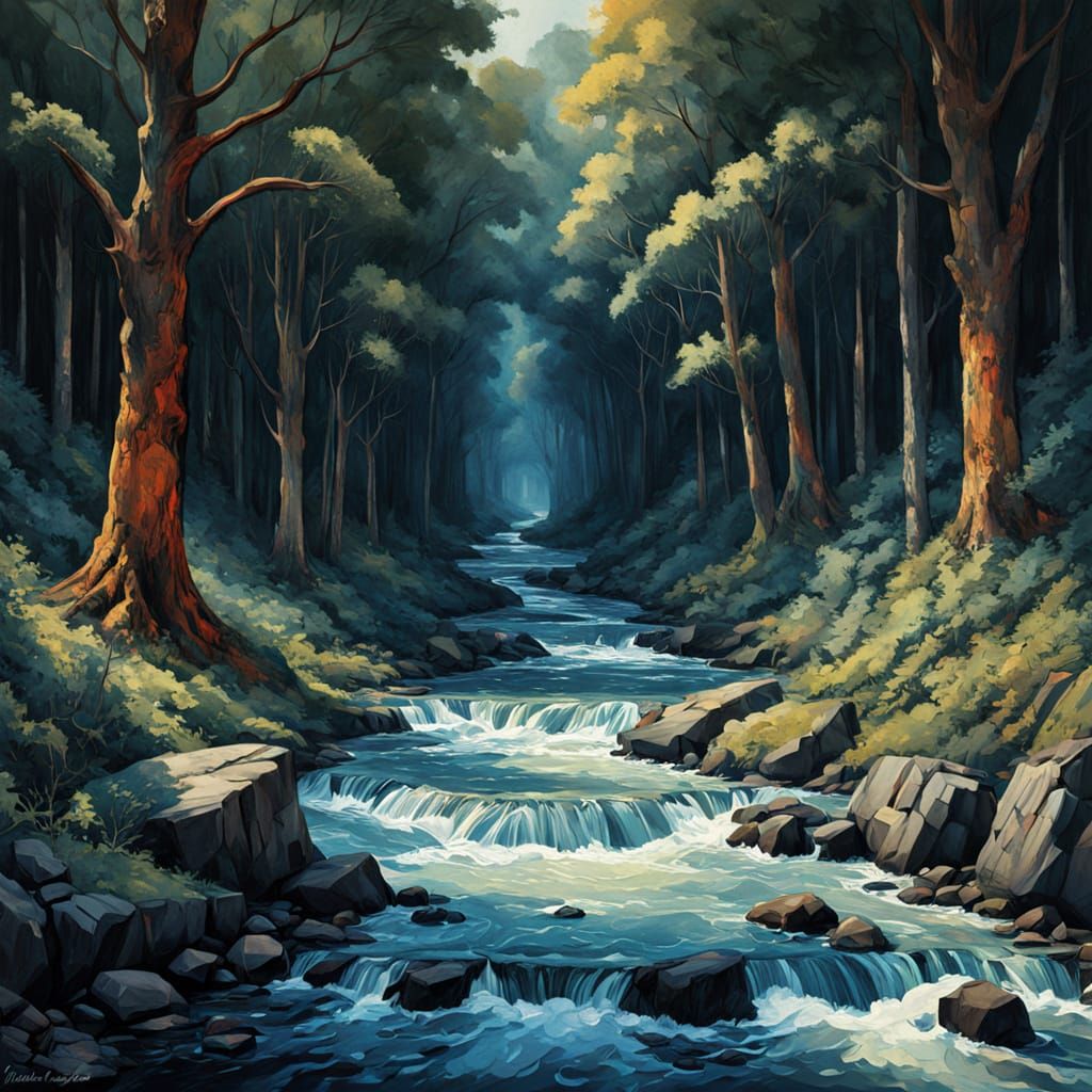 Epic Landscape Illustration in Watercolor Style