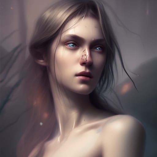 Victorian Assassin Portrait with Ice Blue Eyes