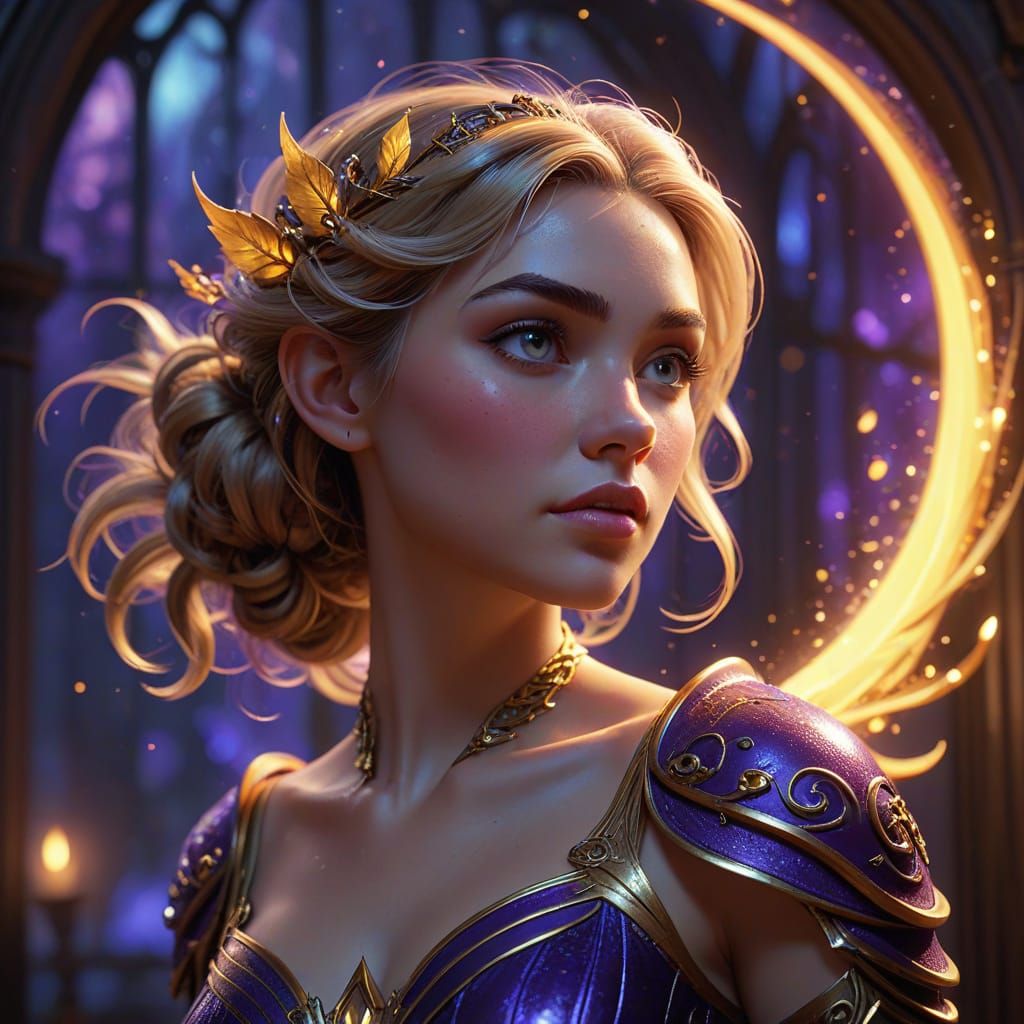 Surreal Dark Fantasy Fairy in Celestial Oil Painting