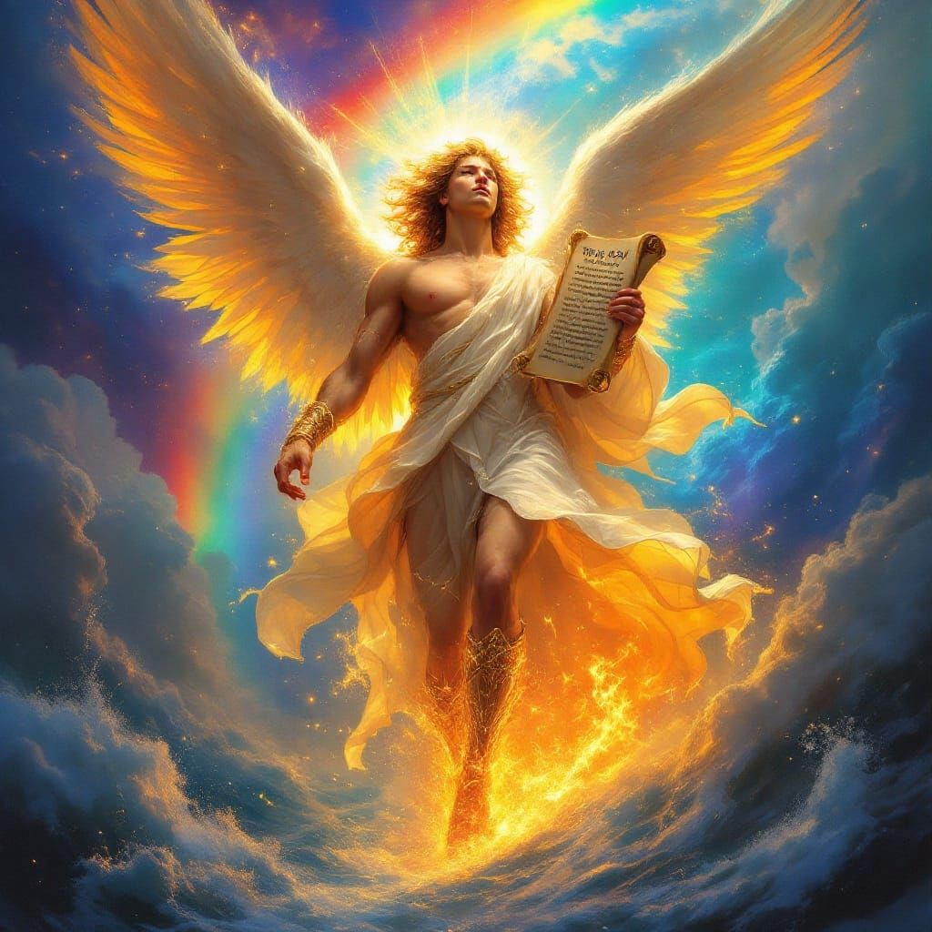 Majestic Angel Emerges From Heaven in Splash Art