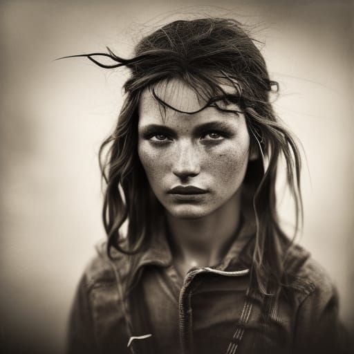 Cowgirl Warrior Close-Up Portrait