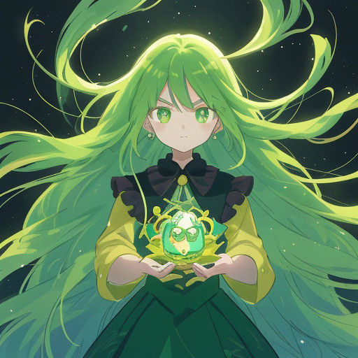 Vibrant Fantasy Girl in Anime Style