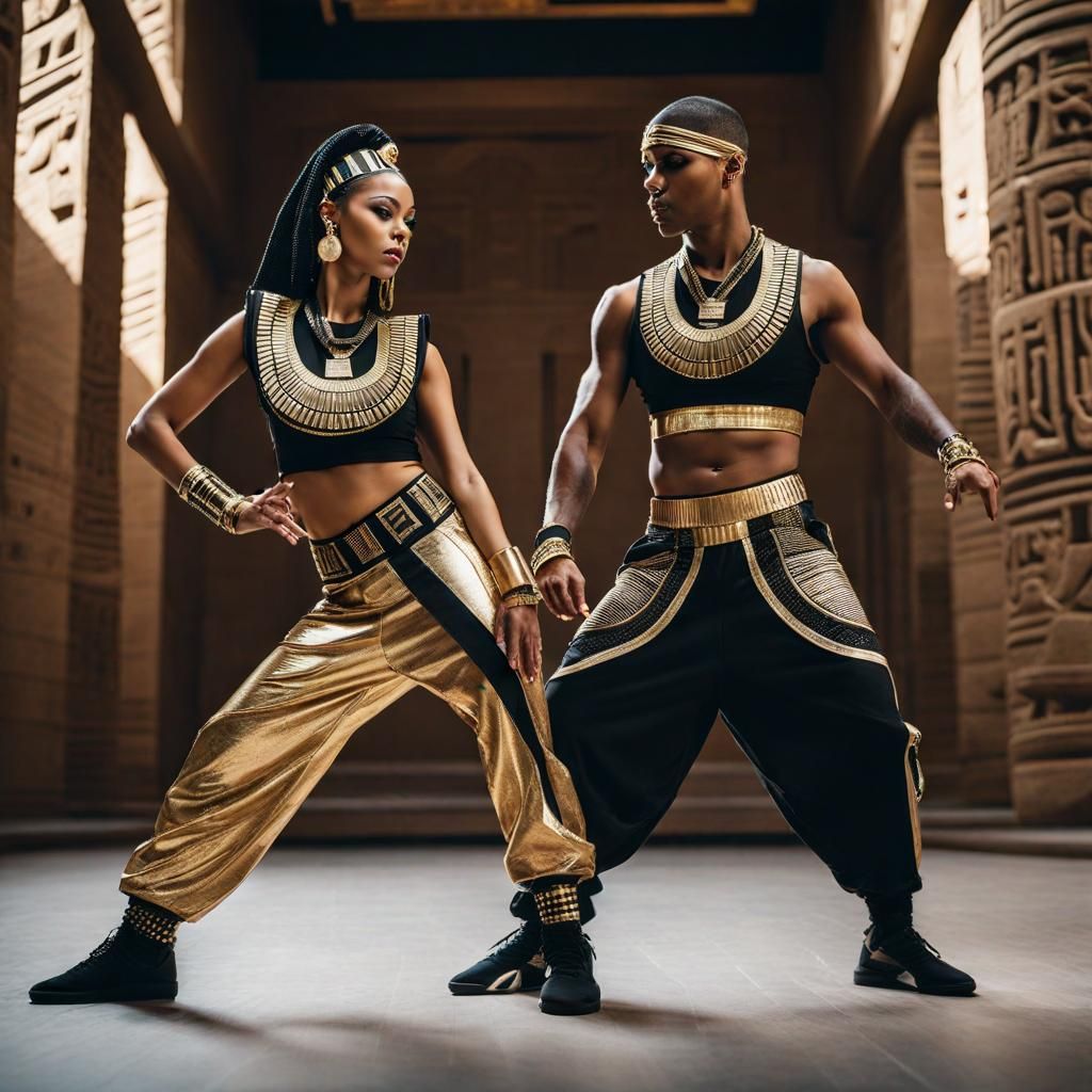 Hip-Hop Dancers in Ancient Egyptian Style