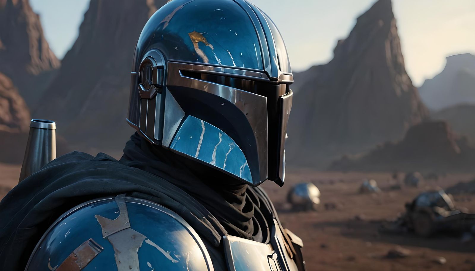 Mandalorian Battlefield Reflection in Detailed Matte Paintin...