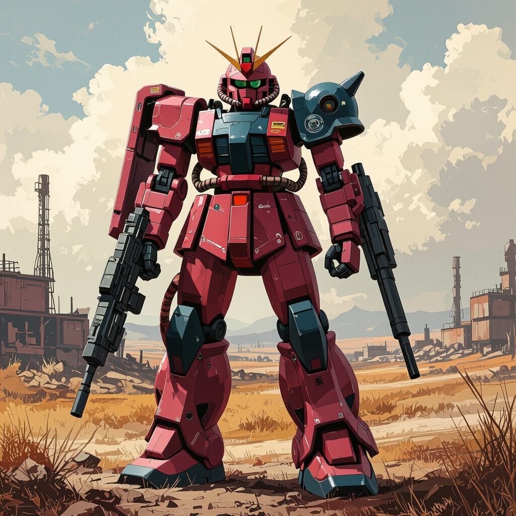 Heroic Mech Pilot in Zaku Gundam Suit