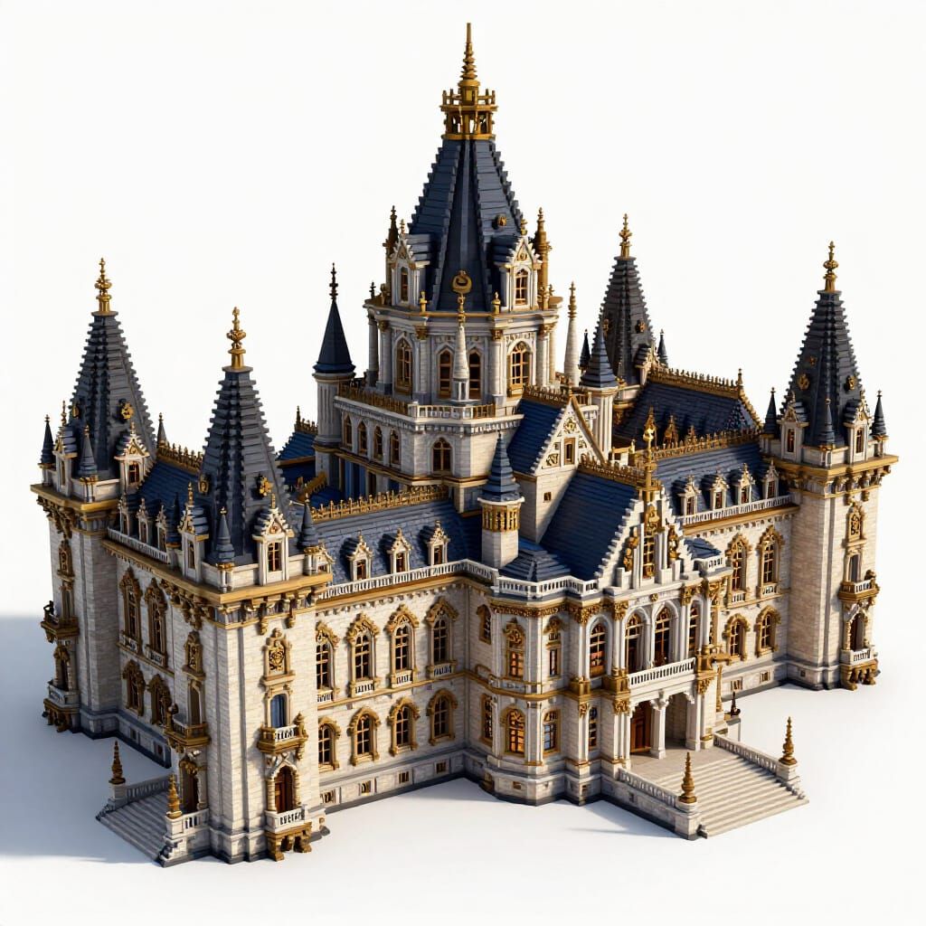 Grand English Royal Palace Architectural Render in Minecraft...