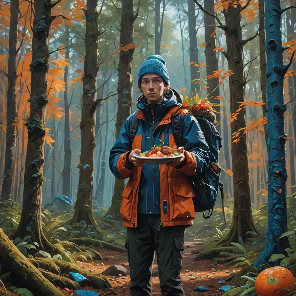 Hyperrealistic Food Art with Colorful Graffiti