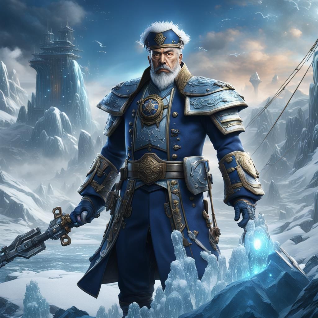 Admiral Kuzan with Ice Power in Detailed Painting