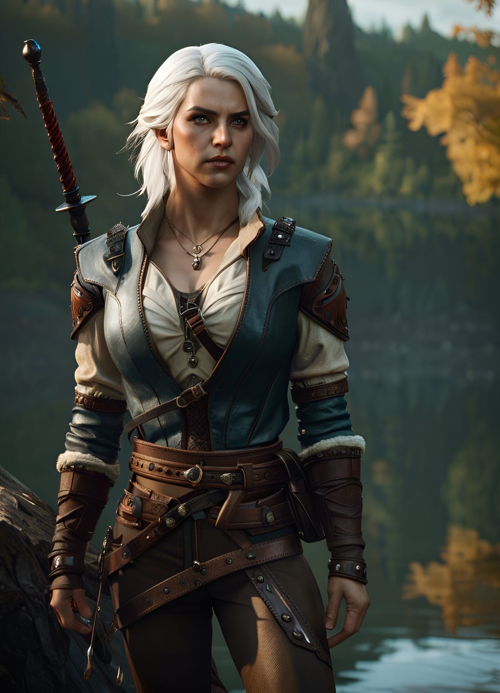 Detailed Portrait of Ciri from The Witcher