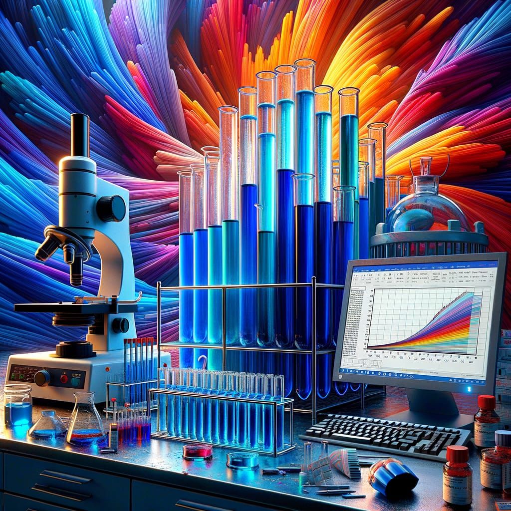 Hyperrealistic Lab with Colorful Test Tubes