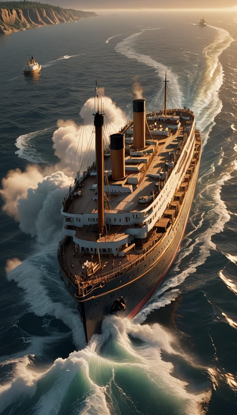 Titanic Glides Away: Epic 3D Game Cinematic