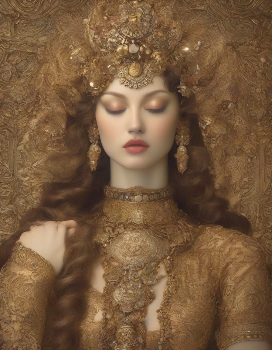 Golden Embrace: A Klimt-Inspired Portrait of Love