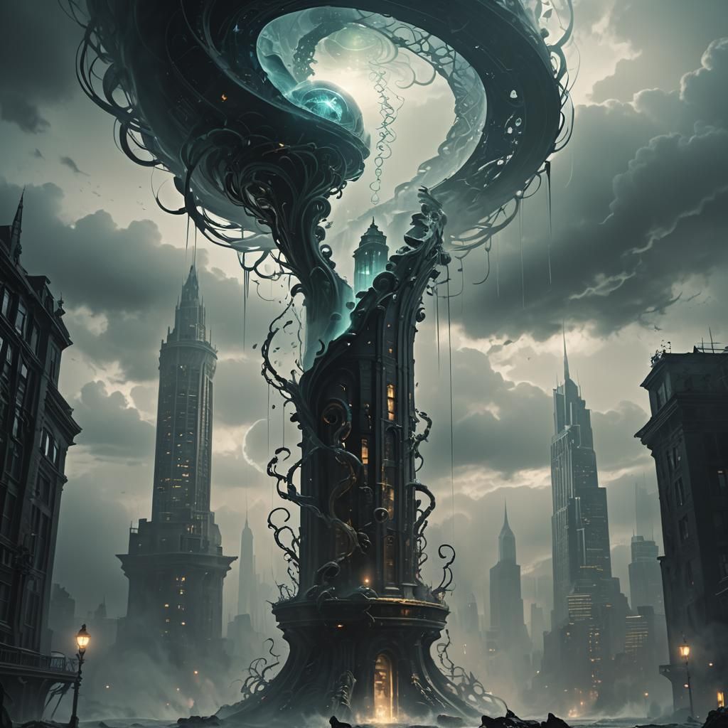 Ethereal Brain in Glass: Dark Fantasy Concept Art