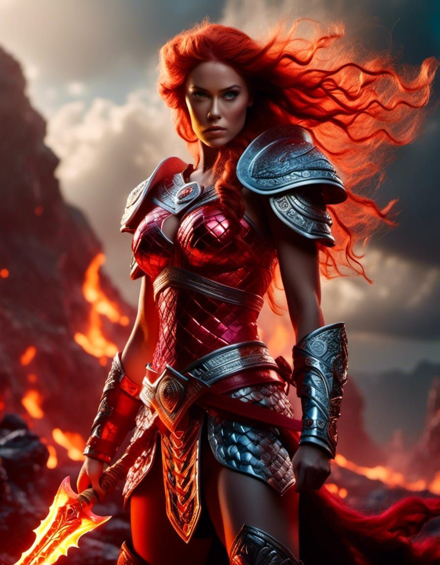 Warrior with a magic sword