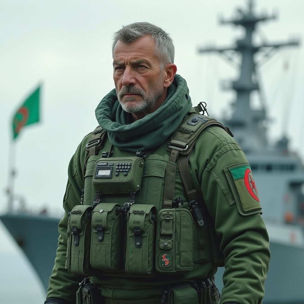 Algerian Soldier in Futuristic Military Uniform