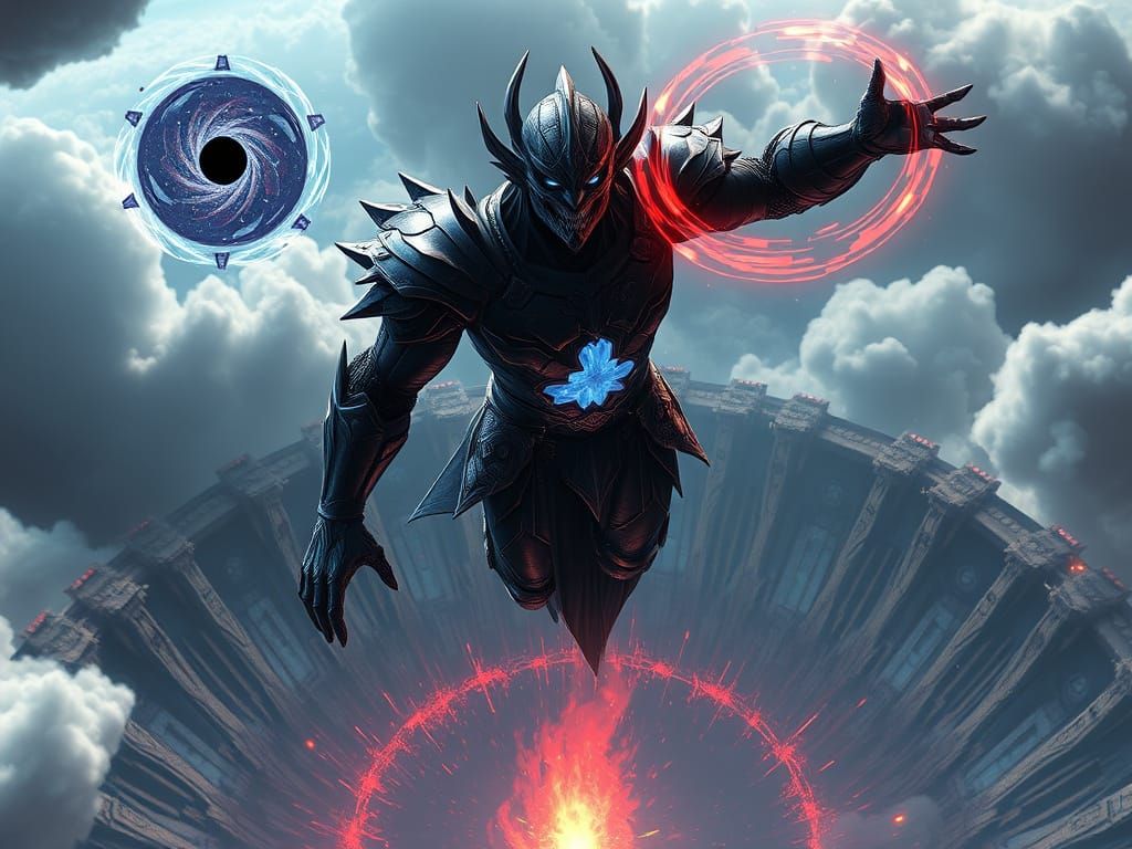 Dark Fantasy Warrior Mid-Ritual in Hyper-Realistic Style