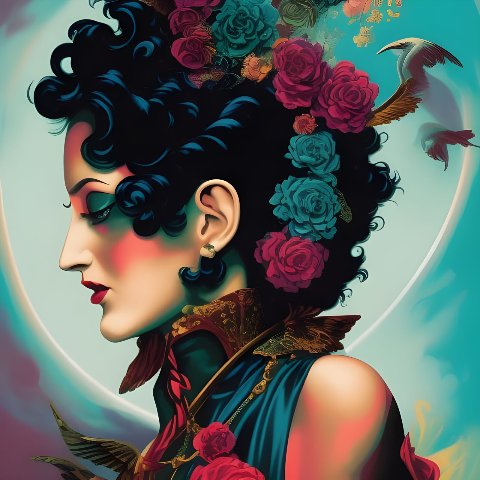 Magician Bunny Explosion in Vintage Poster Art