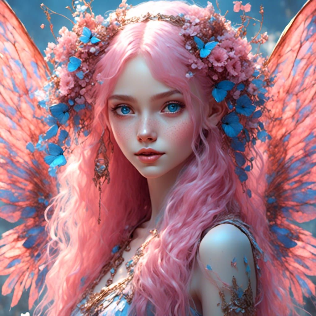 Fairy in Mushroom Land Holding Congrats Sign