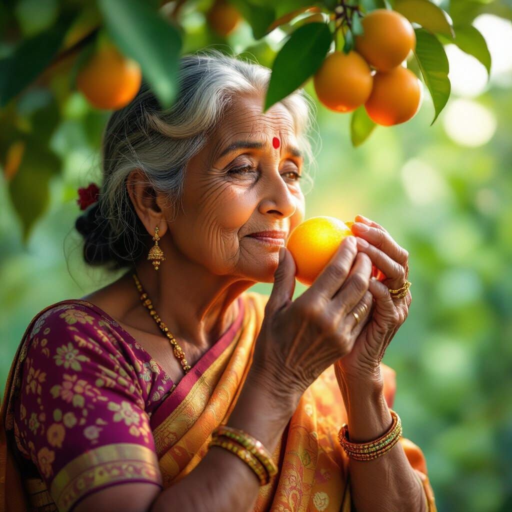 Magical Fruit Transforms Old Woman: A Whimsical Fairy Tale