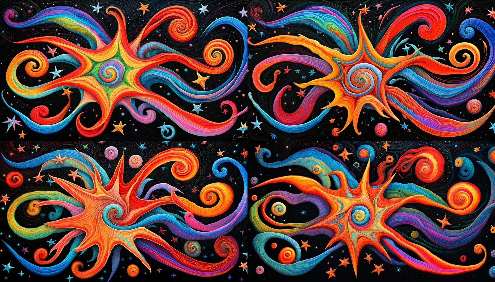 Vivid Star Cluster Formation as Impasto Oil Painting