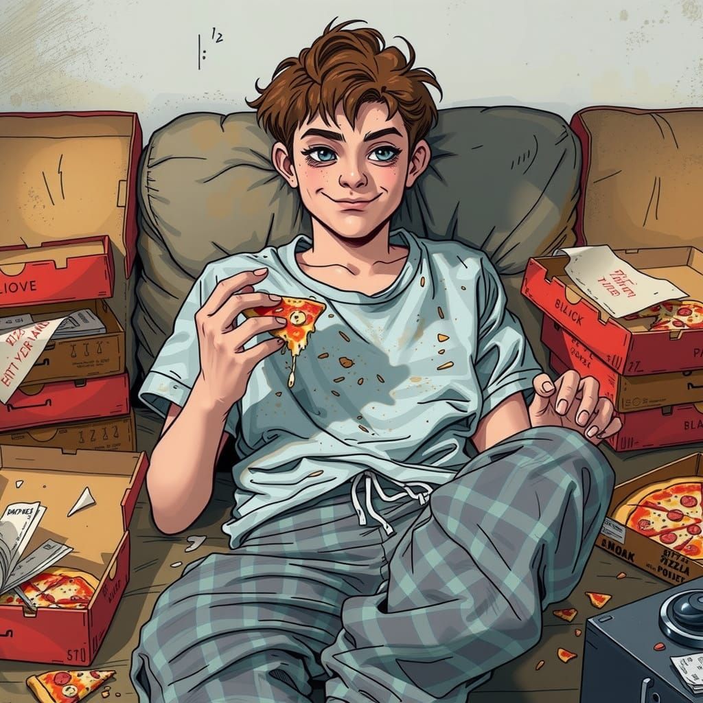 Chubby Couch Potato in a Pizza Paradise