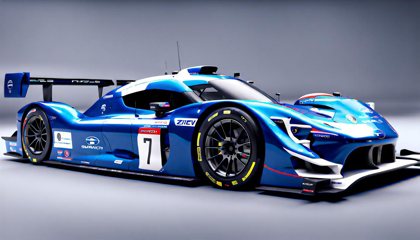 Blue Subaru Race Car with Crazy Aero