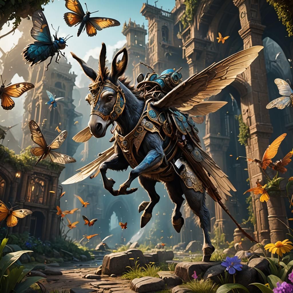 Fantastical Donkey Fly Concept Art in Deep Color