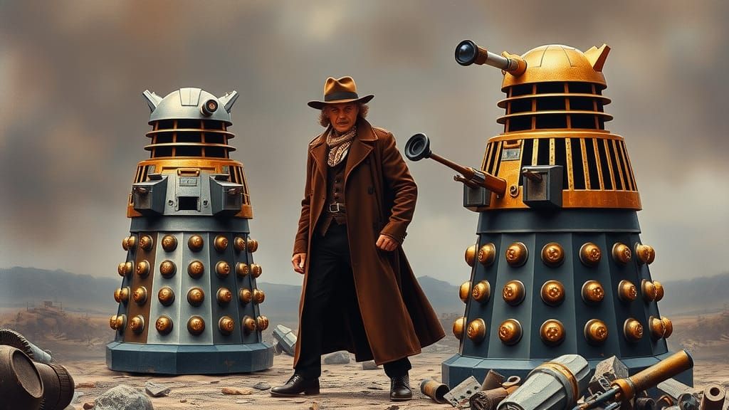 4th Doctor Who against the Dalek