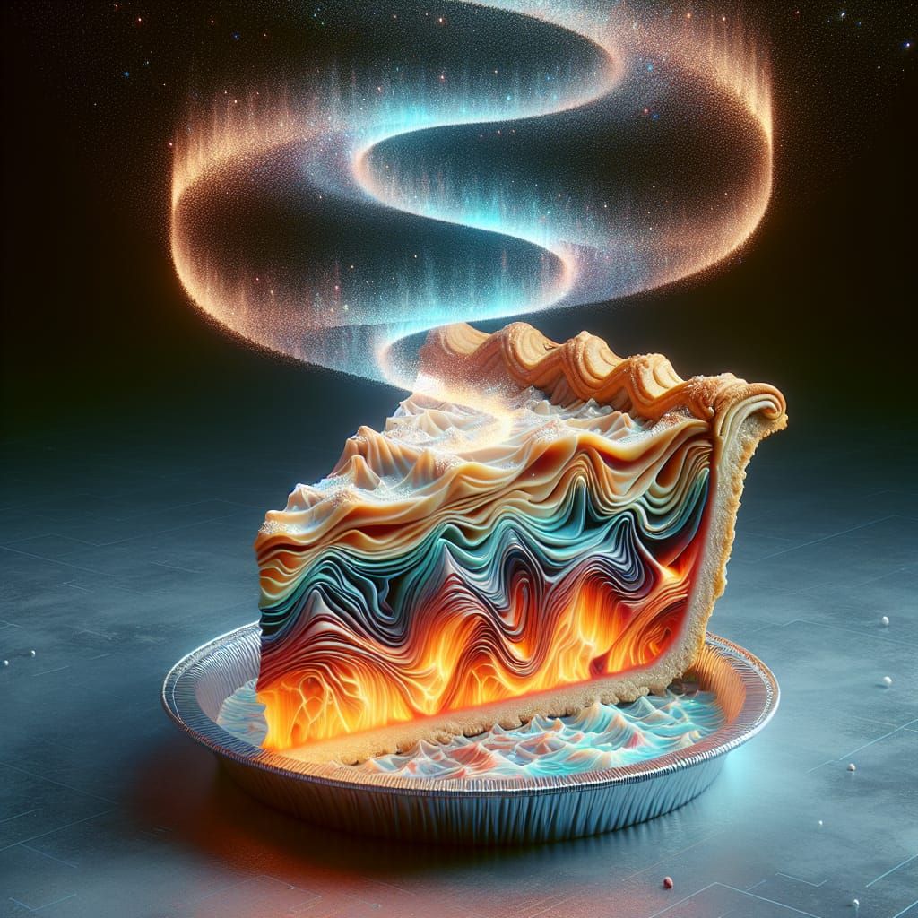 Enchanted Pie Slice Floating in Molten Starlight