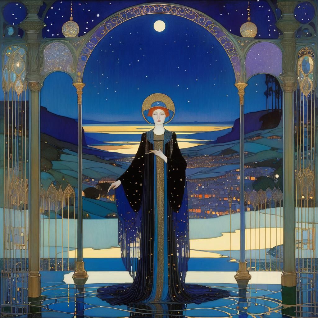 Gothic Goddess in Ornate Gold and Jewels