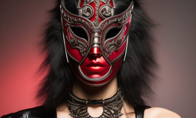 Futuristic Horror: Woman in Occult Masquerade Mask