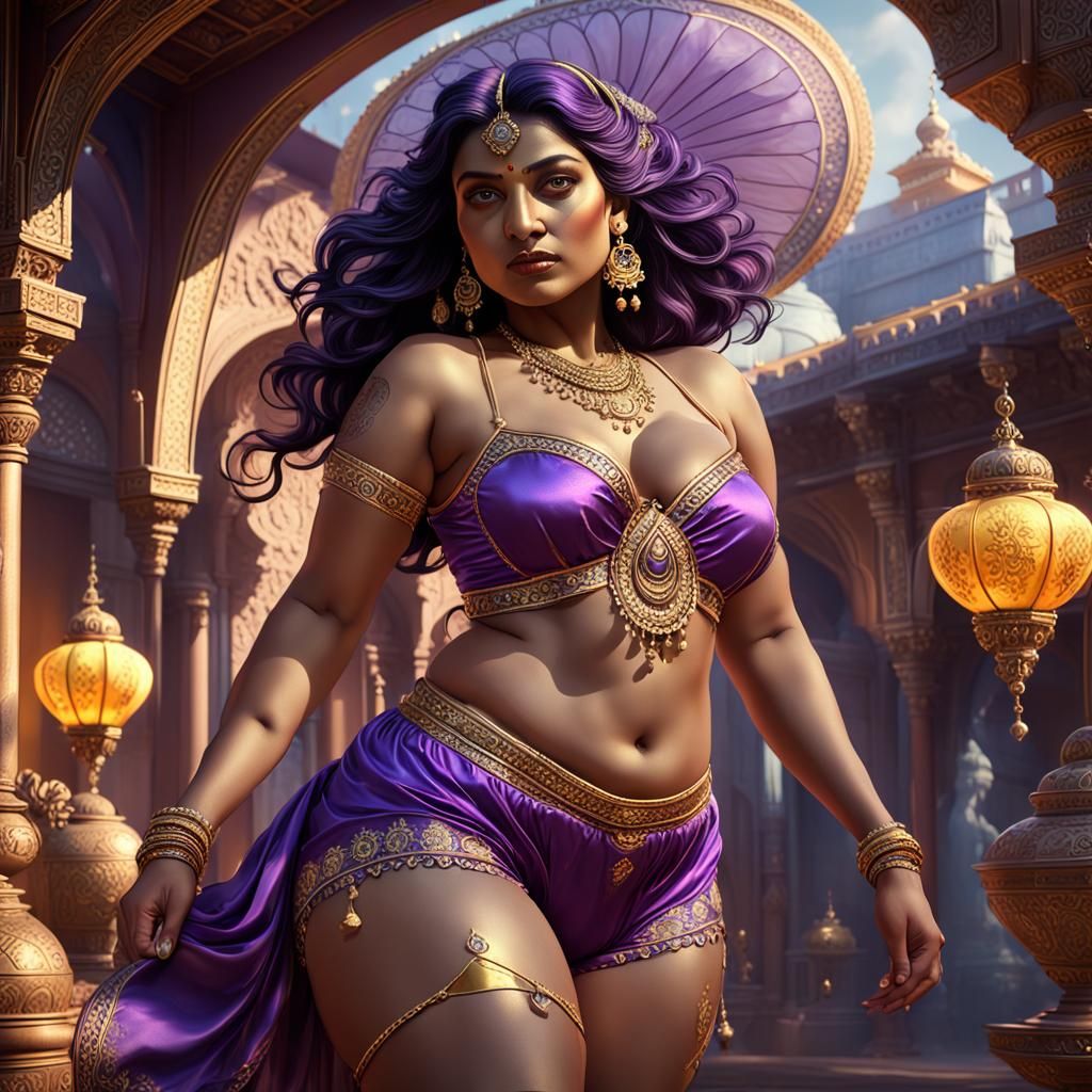 Indian Woman in Bloomers: Dark Fantasy Concept Art