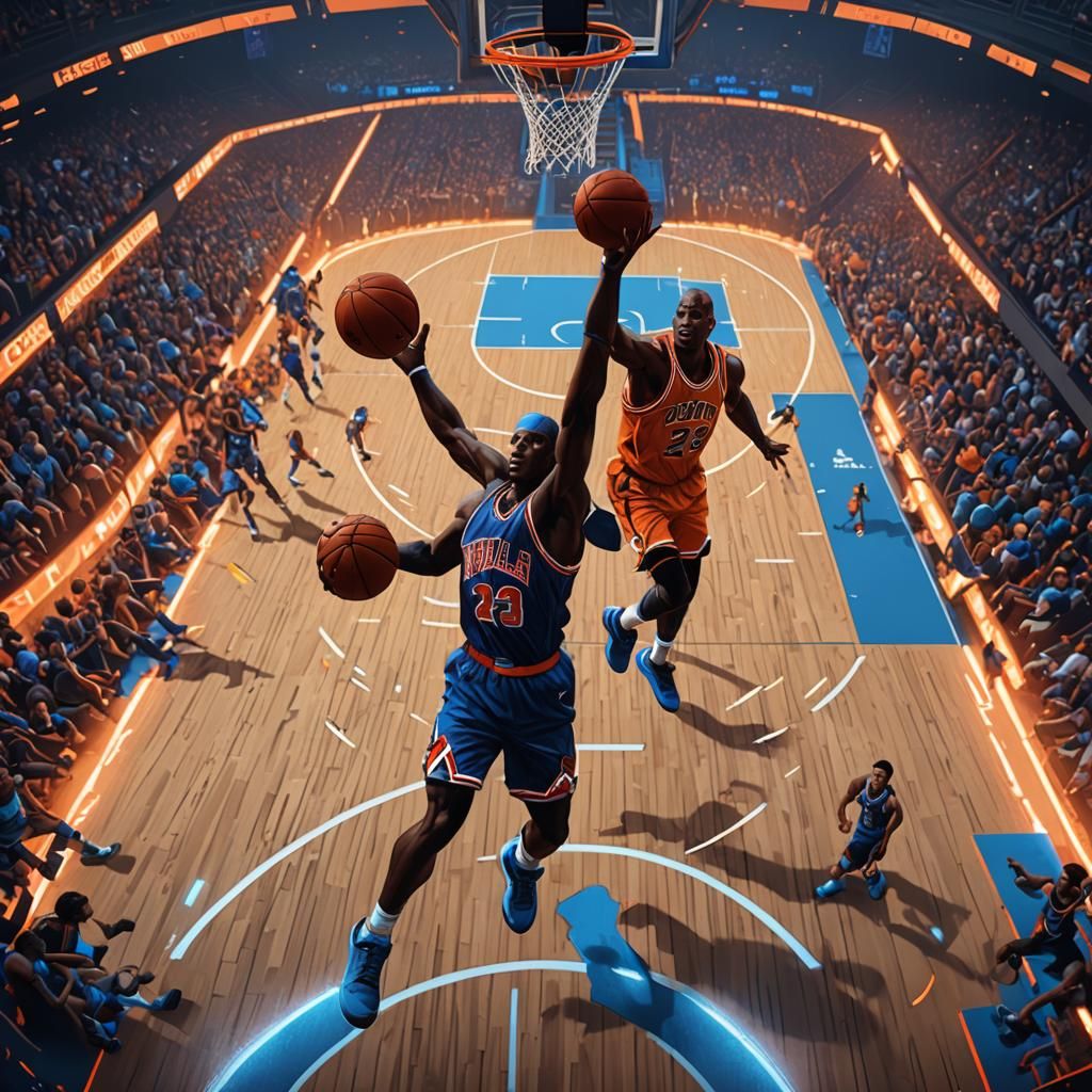 Michael Jordan's Dynamic Drive: A Digital Painting