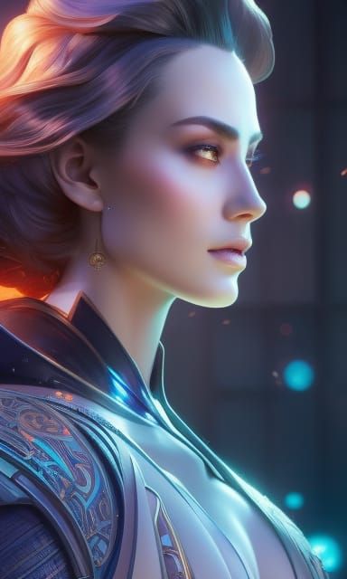 Nebula Woman Portrait in Artgerm Style