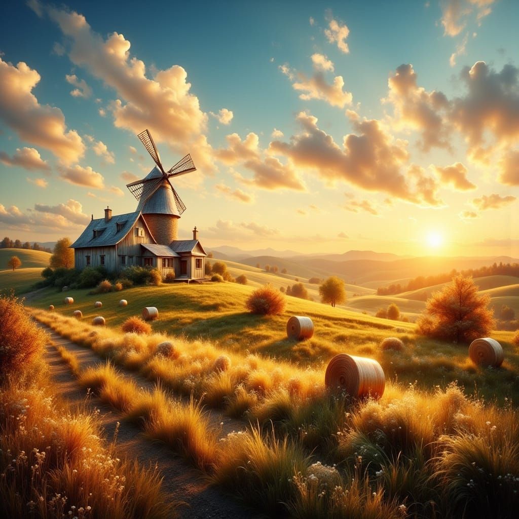 Picturesque Farmhouse in Rolling Countryside