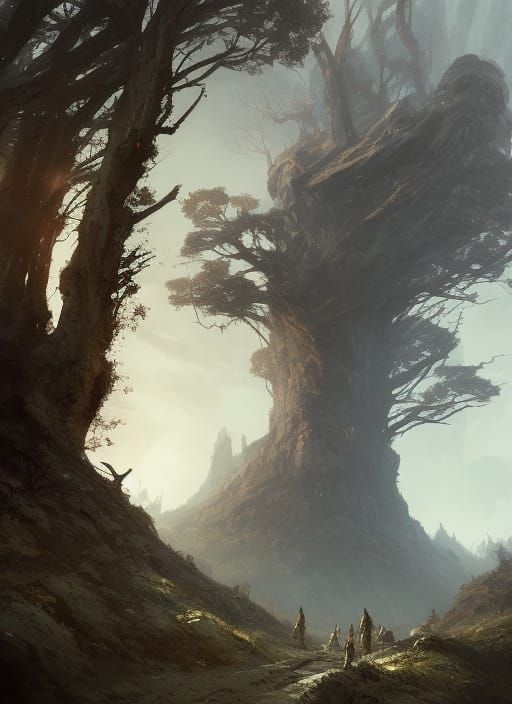 Epic Mountain Fortress in Dark Fantasy Style