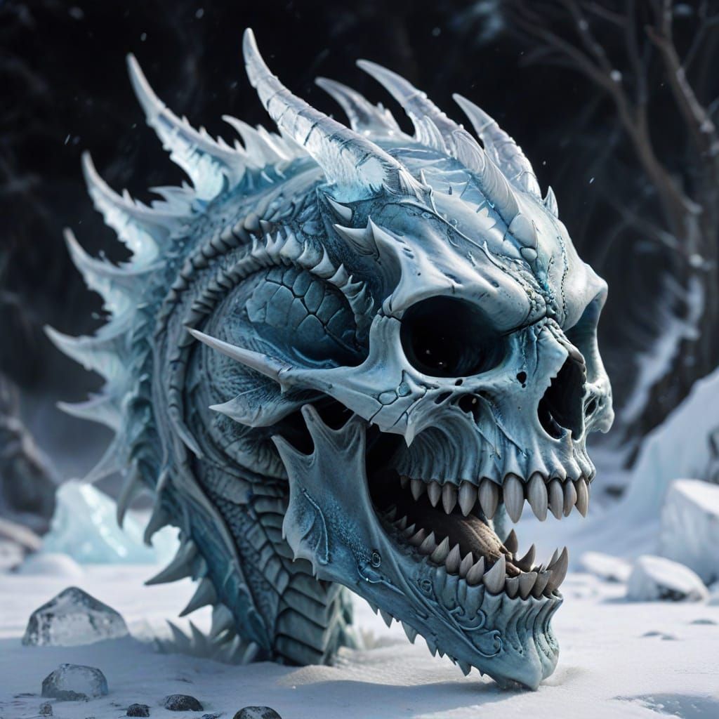 Ice Dragon Skull: A Frozen Relic