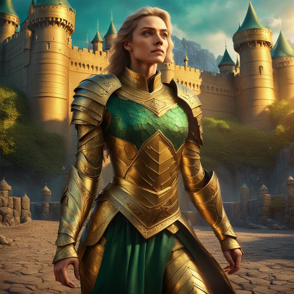 Strong Woman Rules Kingdom in Hyper-Realistic Art