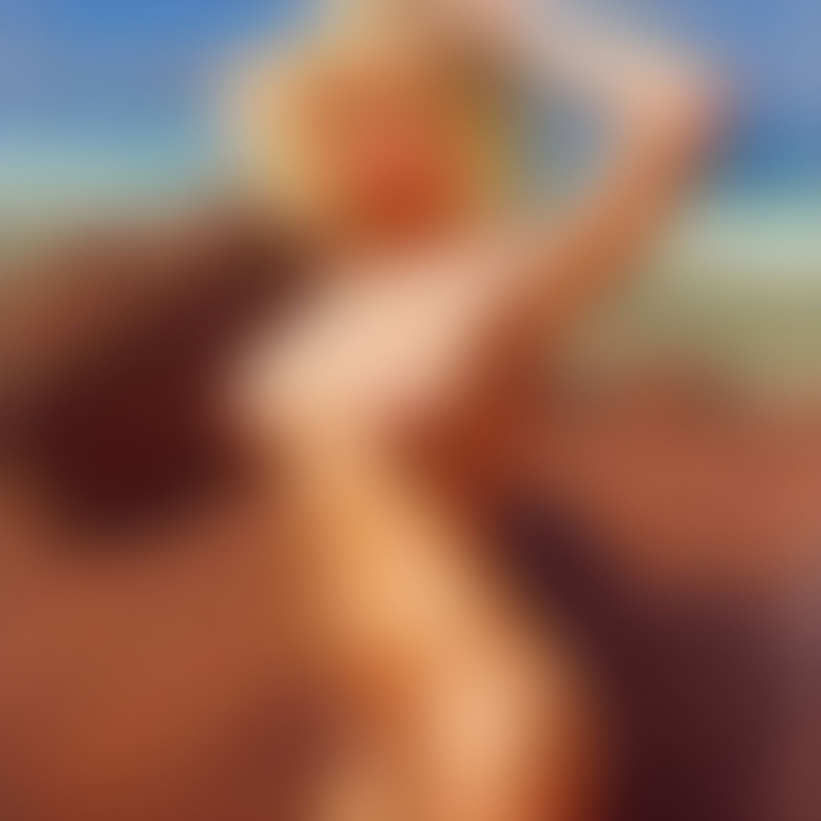 Blonde in Bikini: Detailed Matte Oil Painting