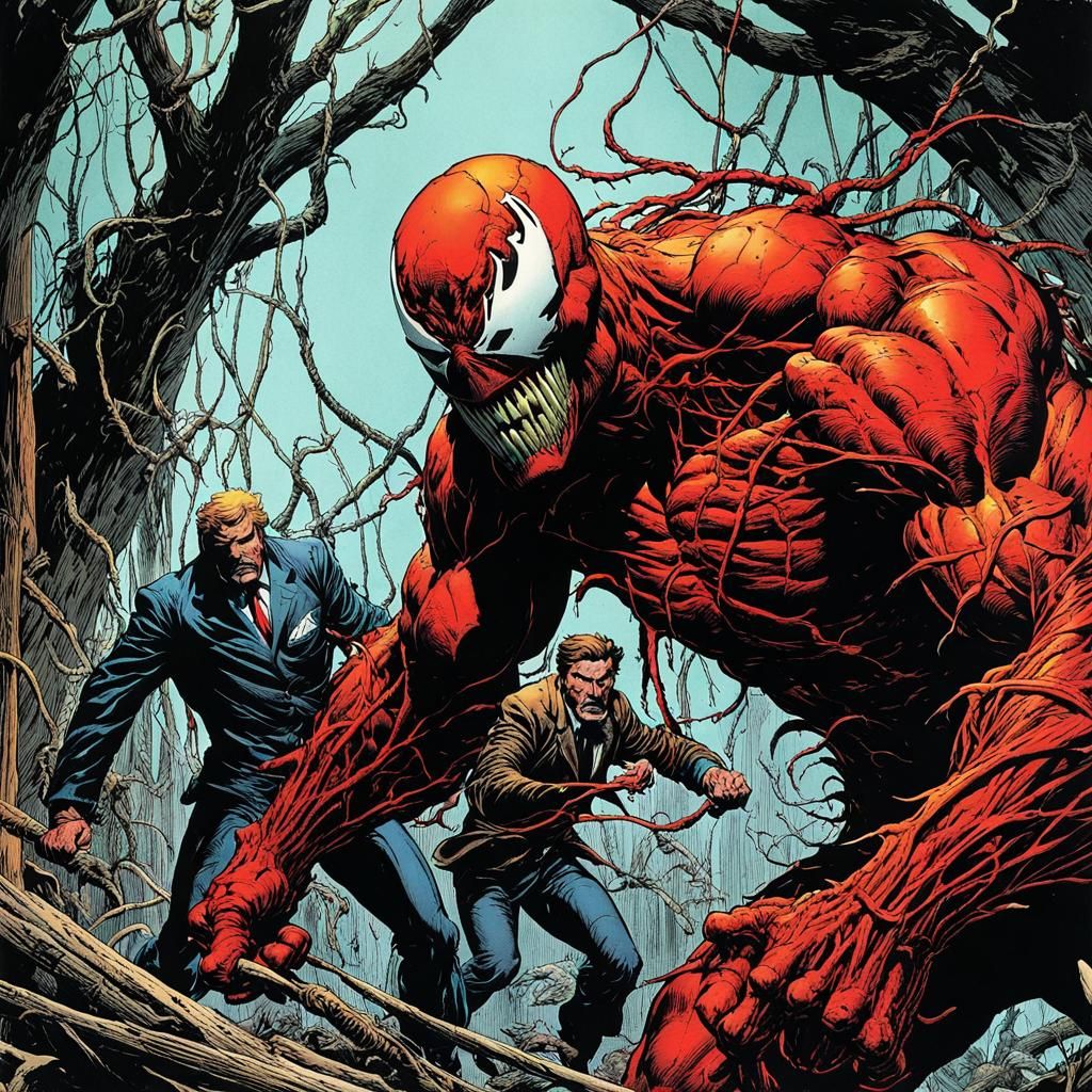 Carnage Ink Drawing in Frank Miller Style