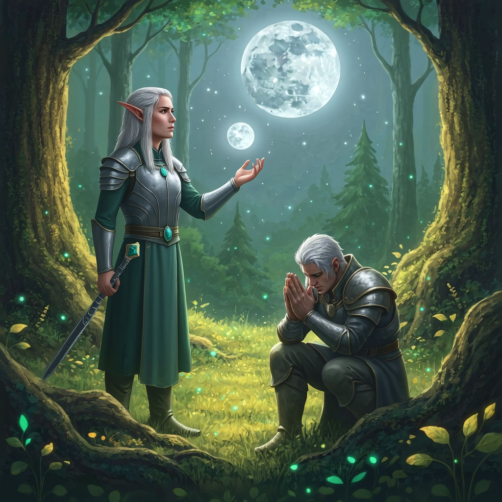 Ethereal Elf: Stained Glass in Van Gogh Style