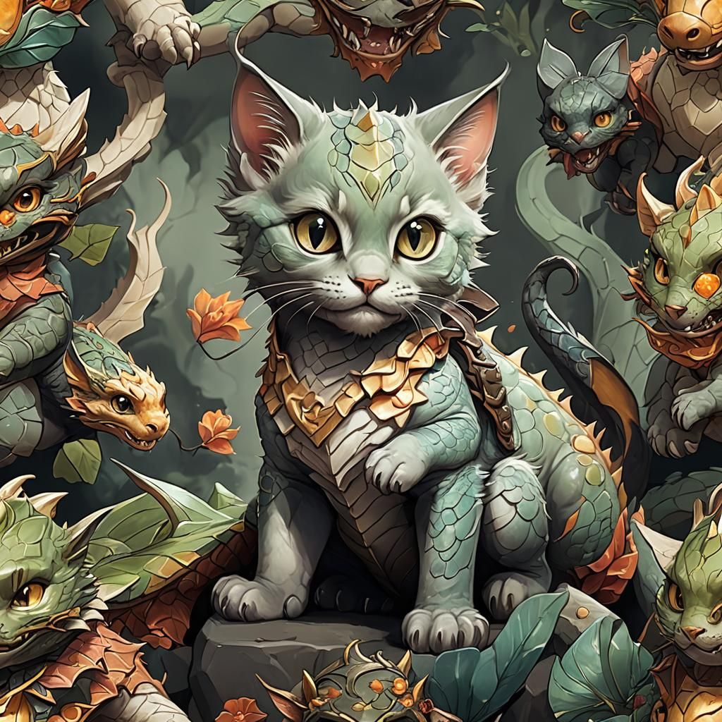 Adorable Dragon Kitty: A Fantasy Pet