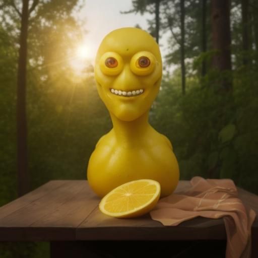Lemon Monster: Surreal Sculpture in Photorealistic 3D