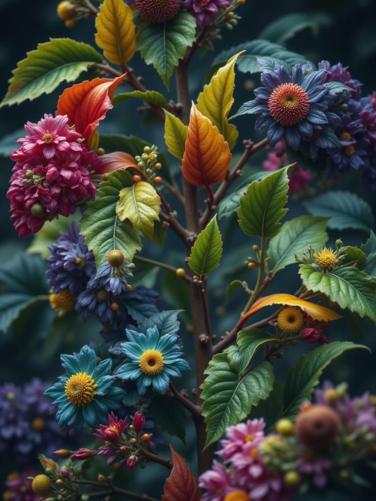 Vibrant Tree in Whimsical Wonderland