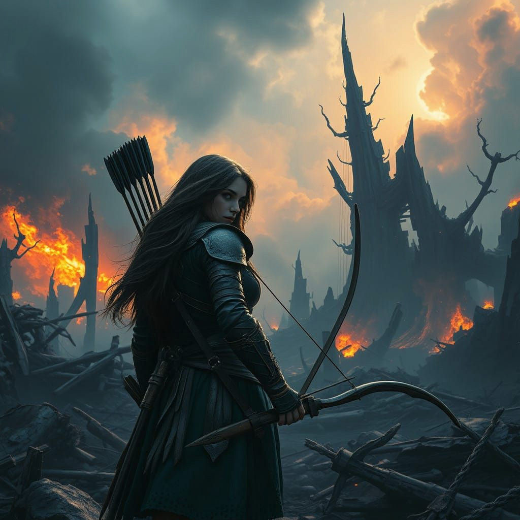 Warrior Girl in a Distopian Fantasy World