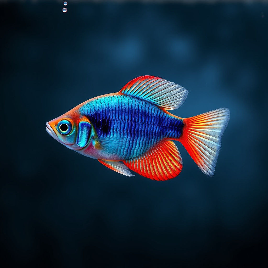 Neon Tetra in Misty Aquarium: Hyper-Realistic HDR