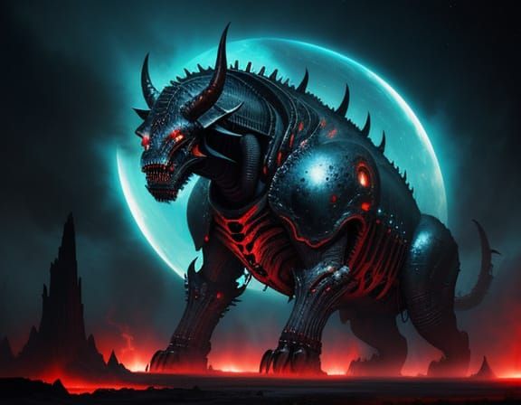 Colossal Demon Emerges From Cosmic Vortex