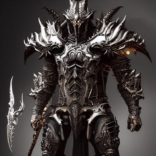 Majestic Armored Demon in Hyperdetailed Render
