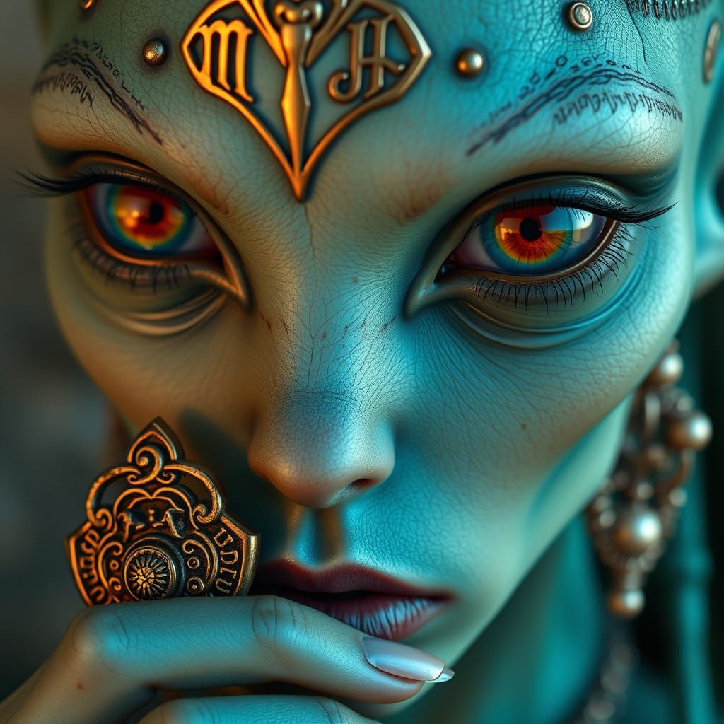 Alien Beauty in Copper Eye Makeup