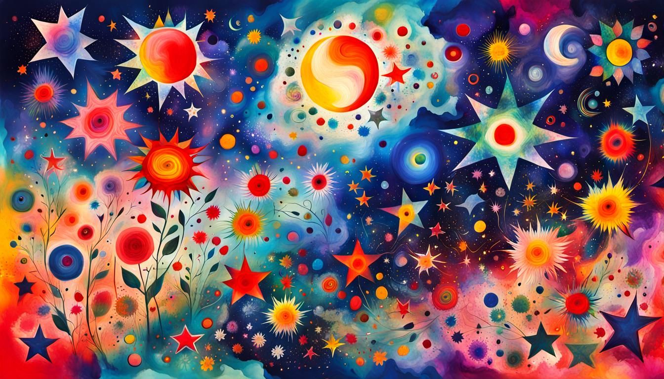 Jardin musical sous un ciel étoilé